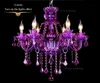 Lustre en cristal violet de style européen double couche européenne grande barre de lampe en cristal kt personnalité créative lustre en cristal268E