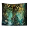 3D Psychedelic Forest Tapestry Fairy Garden Hippie Hanging Wall Decorative Livingroom Green Wishing Trees Wall Tapestries Home Decor