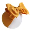 Ins Noworodków Maluchy Bowknot Headwraps Baby Girls Bow Opaski 7 cal Butterfly Knot Head Band Pure Color Hairbows Party Heatwear A42202