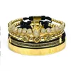4pcs / set smycken krona charms män armband macrame pärlor armband för kvinnor pulseira masculina pulseira feminina