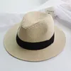 Vente en gros Summer Roll UP Straw Beach Sun Hats Femmes Beach Hats Wide Brim Panama Fedora Hat