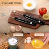 Mini herramientas duraderas para huevos, Espumador de leche portátil, guitarra eléctrica recargable por USB con 2 batidores de acero inoxidable, cocina, bebidas y café