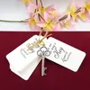 Beer bottle opener key with card wed pendants guests gift christmas supplies wedding souvenir with chain novelty party decoration