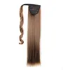 Queues de cheval synthétiques Clip dans les Extensions de cheveux envelopper sur queue de cheval droite 24 pouces 120G Extensions de postiches synthétiques