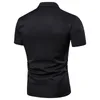 Pólo Camisa Homens Forma Sólida Tshirt Verão V Neck Cruz Cruz Lace Up Fitness Slim Mens Tops Vintage Manga Curta Polo Camisa J190728