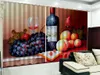 Wholesale Mellow Wine 3D Rendering Curtain HD Curtains Living Room Bedroom Beautiful Practical Blackout Curtains