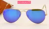 Wholewomen men blue green purple orange flash mirror sunglasses metal gold frame brand designer pilot sun glasses 58mm6382281