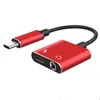 USB Type C Adapter Charger Audiokabel 2 in 1 Typec tot 35 mm Jack -hoofdtelefoon AUX Converter voor Samsung voor Xiaomi voor Huawei1188979