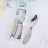 10pcs Chrome Leaf Butter Spreader with Gift box Wedding Favors Butter-Knife Christmas Home Party Gifts