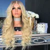 Deep Wave Synthetic Wigs Blond Long Curly Hair Slightly Curled Long Straight Wig