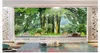 3D personnalisé papiers peints décor à la maison photo papier peint grand arbre sika cerf pigeon rêve forêt paysage peinture salon TV fond mur