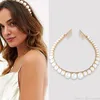 Элегантная имитация Pearl Fairband Заявление Оголовье Оголовье Европа и Америка Boho Свадебные Волос Партия Мода Волос Аксессуар для Женщин