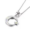 Schattige maan ster hanger ketting blauwe vuur opaal ketting 925 sterling zilveren bruiloft sieraden