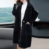 JANELUXURY Brand Women's Solid Color Coat Autumn Winter New Big Size Simple Turndown Collar Cardigan Thickened Outwear T190903