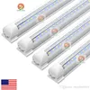 96'' LED Tube Light 8FT 72W Double-side V-shape Integrated, AC85-265V SMD2835 Clear Cover Cool White 6000K replace fluorescent bul