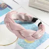 Nouveau solide couleur torsion tresse cheveux cerceau bandeau pour femmes filles coton tissu sauvage épais bandeau chapeaux cheveux accessoires