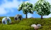 Artificial 2 PCS Elephant Fairy Garden Miniatures Gnomes Moss Tarrariums Resina Artesanato Estatuetas para Home Garden Decor