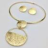 Punk oro-Color geométrico Metal moda juegos de joyas para mujer gargantilla collares pendientes conjunto declaración Collier bijoux284T