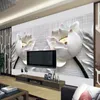 Beibehang personnalisé 3 d papier peint décoration de la maison 3D papier peint photo en relief lotus salon 3d papier peint fond images