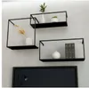 3pcs porte-bagages mural télévision fond de meubles de salon support de stockage multifonctionnel présentoirs muraux créatifs cadre en fer carré