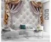Papel de parede Personalizado 3D foto papel de parede mural 3d tridimensional europeia cortina pacote macio quarto TV sofá fundo adesivo de parede