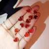 Fashion-2020 spring and summer series S925 sterling silver plated 18K gold red agate love earrings fashion ladies earrings