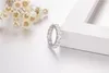 925 الفضة تمهيد Asscher قطع كامل مربع مقلد الماس تشيكوسلوفاكيا الأبدية الاشتباك باند خواتم الزفاف الحجر الحجم 5،6،7،8،9،10