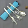 Stainless Steel Cutlery Set Stainless Steel Fork Spoon Knives Set Portable Tableware Set with Cloth Bag