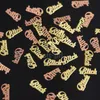 800pcs / Pack Metallic Bitch Fcuk Letter Nail Art Decoration Gold Brone Back Slice Dekaler Sticker Nails Tillbehör DIY