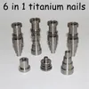 Fumadores 6 em 1 Inoeless Titanium unha Gr2titanium unhas articulação 10mm 14mm 18mm vidro bong tubulação de água universal e conveniente