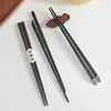 Japan Chopsticks Pointed Black Couple Wave Indonesia Ironwood Sushi Chopsticks HandPulled Noodle Quality Household Utensils 5pc7458412