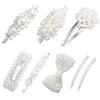 Korea Pearl Fryzury Dla Kobiet Dziewczyny Srebrny Bowknot Hairpins Wedding Moda Kobiet Włosy Biżuteria Eleganckie prezenty