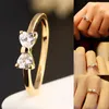 Kristall Ringe steine Gold Farbe Finger Bogen Ring Hochzeit Verlobung Zirkonia Ringe Für Frauen Großhandel