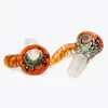 Heady Colorful Accesorios para fumar 14 mm 18 mm Tazón de vidrio masculino Peluca Wag con mango Bong de colores Tazones para tuberías de agua Bongs Dab Rigs