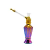 TOPPUFF Mini Water Smoking Pipes Glass Water Pipe Hookah Shisha 120MM Rainbow Metal Tobacco Smoking Pipes Hookah Glass Smoking Pipes