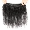 ISHOW 3 Human Hair Bundles med en stängning Brasiliansk kinky Curly Peruansk Human Hair for Women Girls Jet Black 828inch6651786