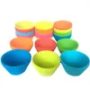 7 cm runde Silikon-Kuchen-Backformen, Geleeform, Silikon-Cupcake-Form, Muffinbecher, 8 Farben, Backform