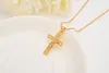 Hommes 24 k or massif GF croix colliers en gros Crucifix pendentif femmes bijoux mode jésus décoration robe