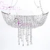 18 inch Crystal Chandelier Style Drape Suspended Swing cake stand round hanging cake stands wedding centerpiece