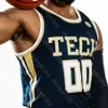 WSK Custom Georgia Tech Yellow Jackets Basketball Jersey NCAA College Derrick Favors Josh Okogie Kenny Anderson Matt Harpring Jack Price Young