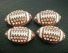 Wholesale 50pcs/lot 8mm rhinestones American Football Rugby sport slide charm fit for 8mm keychains wristband