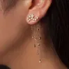 Mode Cubic Zircon Tassel Drop Earrings Lady Trendy Star Dangle Linear Women Smycken Gift