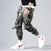 Hip Hop garçons multi-poches taille élastique Harem pantalon camouflage Punk pantalon survêtement homme tactique pantalon noir Cargo pantalon