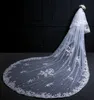 Shinning Marfim 3,5 metros Long Train Applique Edge Wedding Nupcial Veios de Noiva Véus Nupcial Acessórios Veils V326019