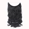 24" Women Invisible Wire No Clips in Fish Line Hair Extensions Straight Wavy Long Heat Resistant Synthetic Hairpiece