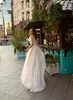 2020 Papilio simples de vestidos Line Wedding tampado manga curta apliques Lace Up Vestidos de casamento Tulle Sweep Trem Vestidos De Novia