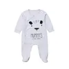 Nyfödd baby pojke flicka pappa mamma tryck romper soovsuit bodysuit outfit set5859877