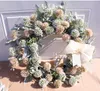 Fałszywy Dandelion Wieniec Dekoracji Mariage Wedding Party Farmhouse Wall Decor Symulacja Kwiatowy Okrągły Sztuczne Koło Hortensji