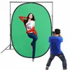 Freeshipping 59 "x82.6" Inklapbare reflector groen / blauw pop-up achtergrond omkeerbare inklapbare studio scherm doek achtergrond ovale reflector