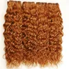 Medium Auburn Water Wave Peruvian Human Hair Buntles Erbjudanden # 30 Ljusbrun våt och vågigt Human Hair Weave Bundlar Auburn Haft Weft Extensions